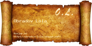 Obradov Lola névjegykártya